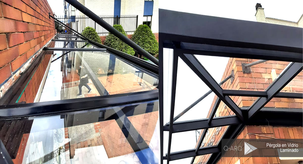 pergola vidrio laminado